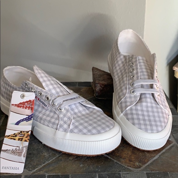 Superga Shoes - 🔽 Superga 2750 Gray & White Checked Sneakers 🆕